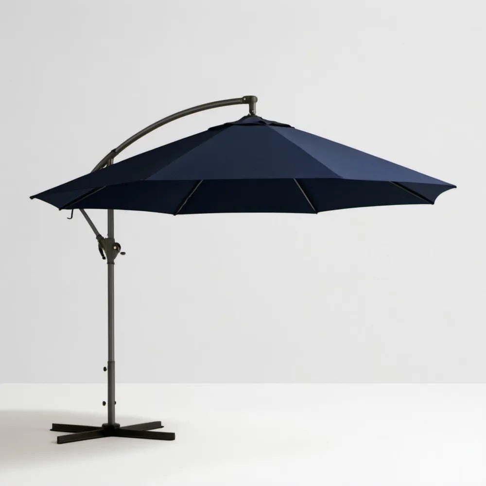 Boczny parasol ogrodowy granatowo-czarny 300 x 300 cm