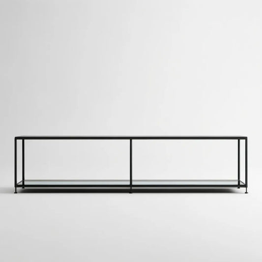 Czarna stalowa szafka RTV 180 x 40 x 40 cm