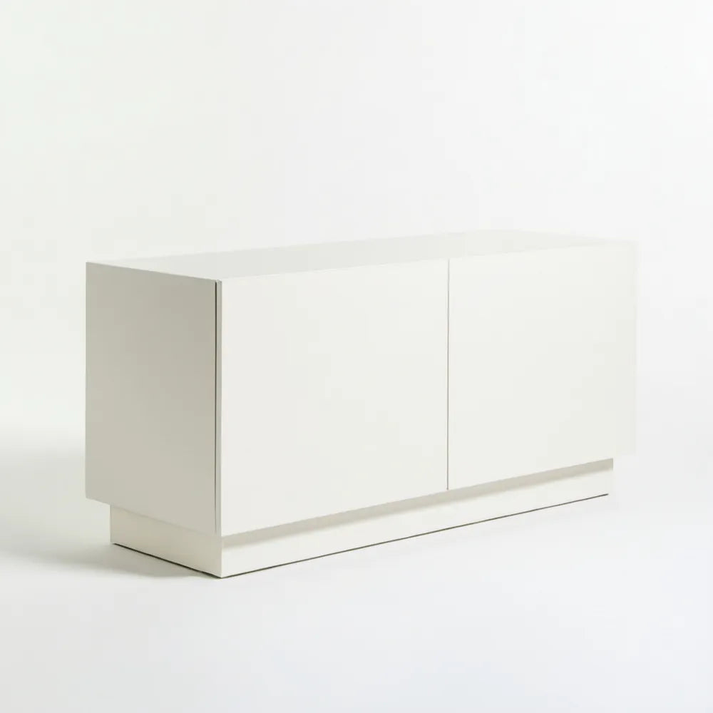 Biała szafka RTV z lakierowanej płyty MDF, 120 x 40 x 60 cm
