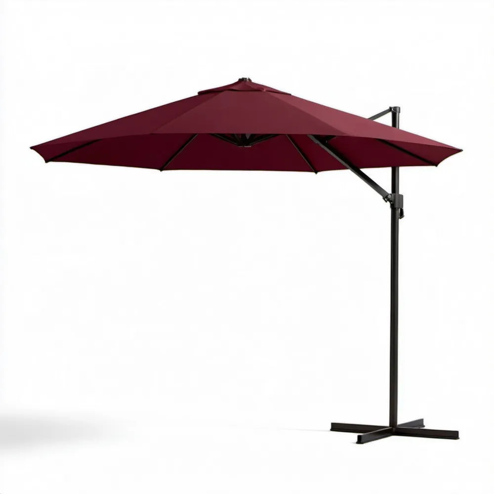 Boczny parasol ogrodowy kwadratowy 300 x 300 cm bordowo-czarny