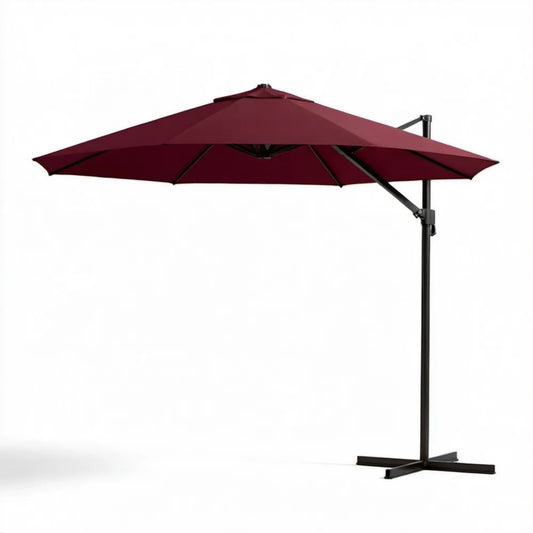 Boczny parasol ogrodowy kwadratowy 300 x 300 cm bordowo-czarny