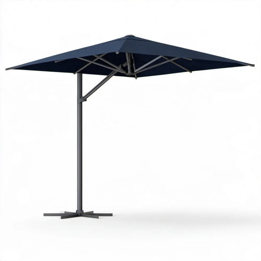 Boczny parasol ogrodowy kwadratowy 300 x 300 cm granatowy/czarny