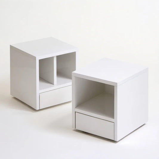 Zestaw 2 białych szafek nocnych MDF 40 x 35 x 50 cm