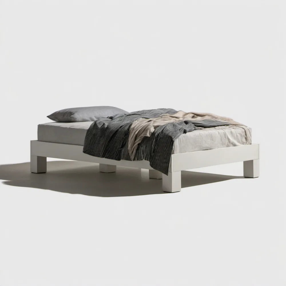 Biała rama łóżka dwuosobowego MDF 160 x 200 cm, 168 x 208 cm
